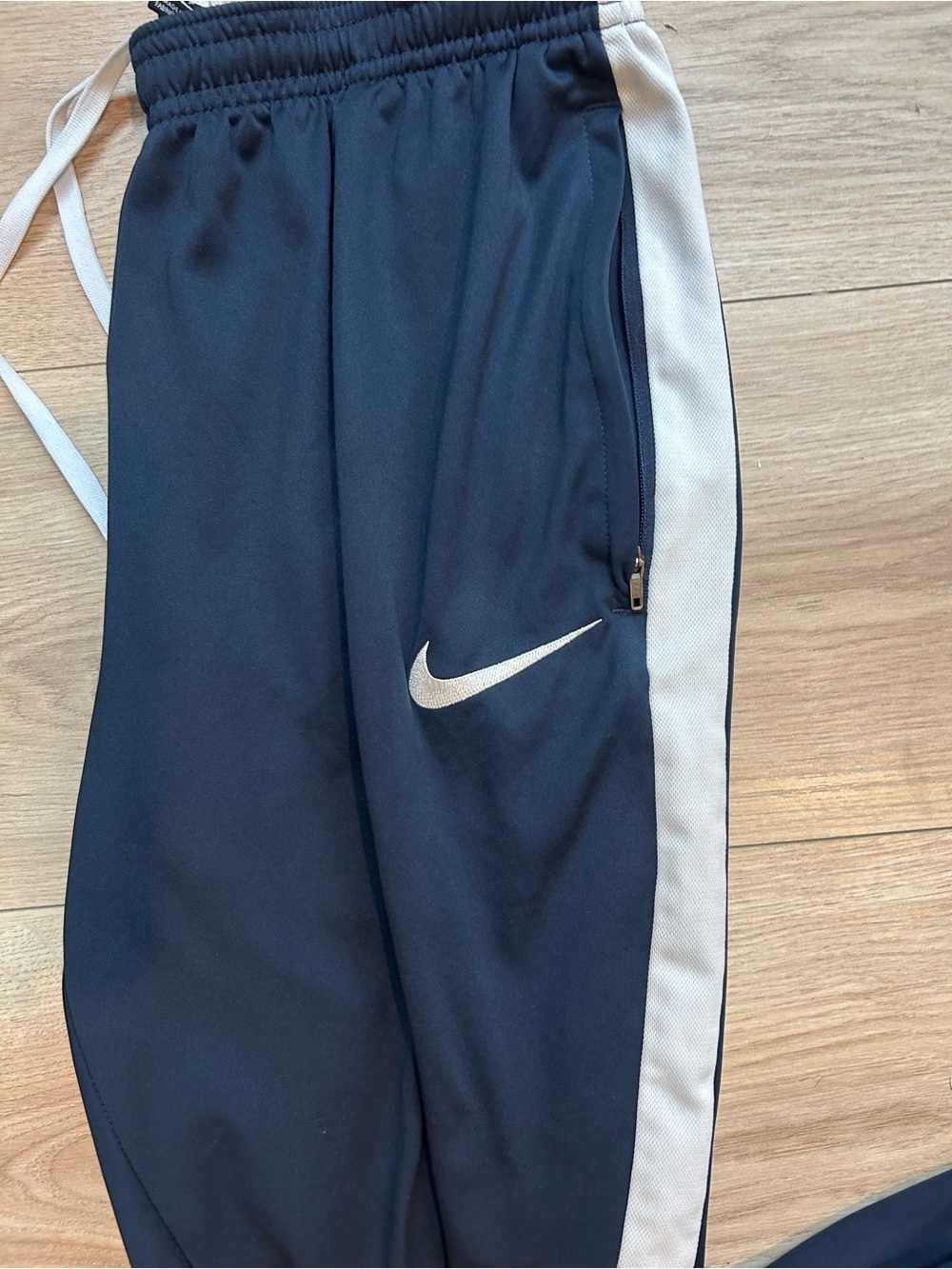 Nike Black Joggers with White Side Panel and Swoosh - Picture 2 of 5